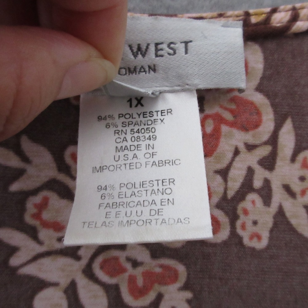 Vintage‎ Nine West Top Plus 1X Floral Babydoll Y2K 90s Tie Back Fairy Whimsy USA - Picture 5 of 11